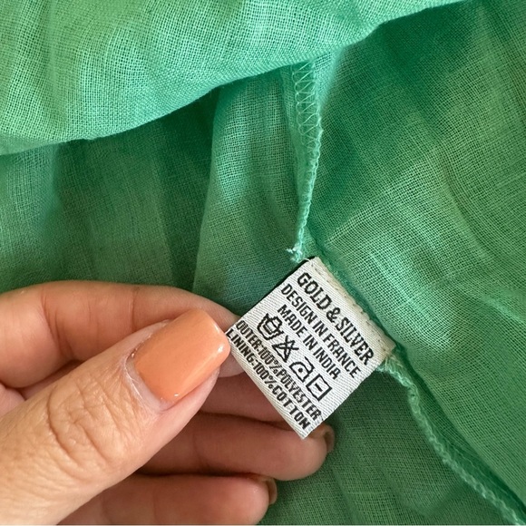 Boho Summer Mint chiffon ditsy floral print mini dress with Belt Italian Size 6 - Picture 12 of 17